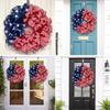 Ujicde Summer Patriotic Independence Day Wreath, 4th of July Wreaths for Front Door, Handcrafted Memorial Day Wreaths, Festival Celebration USA Flag Printed Wreath (Color : A) view 3