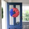 Ujicde Summer Patriotic Independence Day Wreath, 4th of July Wreaths for Front Door, Handcrafted Memorial Day Wreaths, Festival Celebration USA Flag Printed Wreath (Color : A) view 4