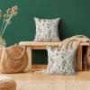 AEIOAE Spring Pillow Covers 16x16 Inch Set of 2,Black Gray Wild Flower Plant Throw Pillows Case,Seasonal Floral Outdoor Decorative Square Linen Farmhouse Decor Cushion Covers for Home Sofa Bed Couch view 2