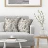 AEIOAE Spring Pillow Covers 16x16 Inch Set of 2,Black Gray Wild Flower Plant Throw Pillows Case,Seasonal Floral Outdoor Decorative Square Linen Farmhouse Decor Cushion Covers for Home Sofa Bed Couch view 3