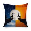 Set of 4 Fantasy Deer Pillow Covers 18"x18" Abstract Anime Day & Night Old Forest Wildlife Deer Outdoor Sofa Throw Pillows Cover for Couch Living Room Bed Indoors Home Decor view 2
