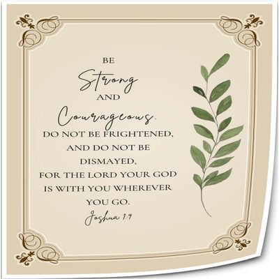 Joshua 1 9 Bible Verse Wall Art Praying Scripture Posters Niv Christian Pictures Poster Nature Artwork for Bedroom Giclee Canvas Printing (20x30inch(50x75cm),Unframed)