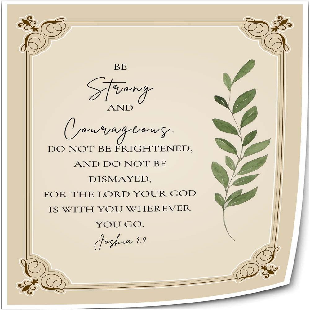 Joshua 1 9 Bible Verse Wall Art Praying Scripture Posters Niv Christian Pictures Poster Nature Artwork for Bedroom Giclee Canvas Printing (20x30inch(50x75cm),Unframed)