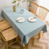 KBUYS Cotton Linen Tablecloth Waterproof and Oilproof Rectangular Table Fabric Tea Table Cloth,Blue,120 * 170cm view 2