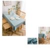 KBUYS Cotton Linen Tablecloth Waterproof and Oilproof Rectangular Table Fabric Tea Table Cloth,Blue,120 * 170cm view 3