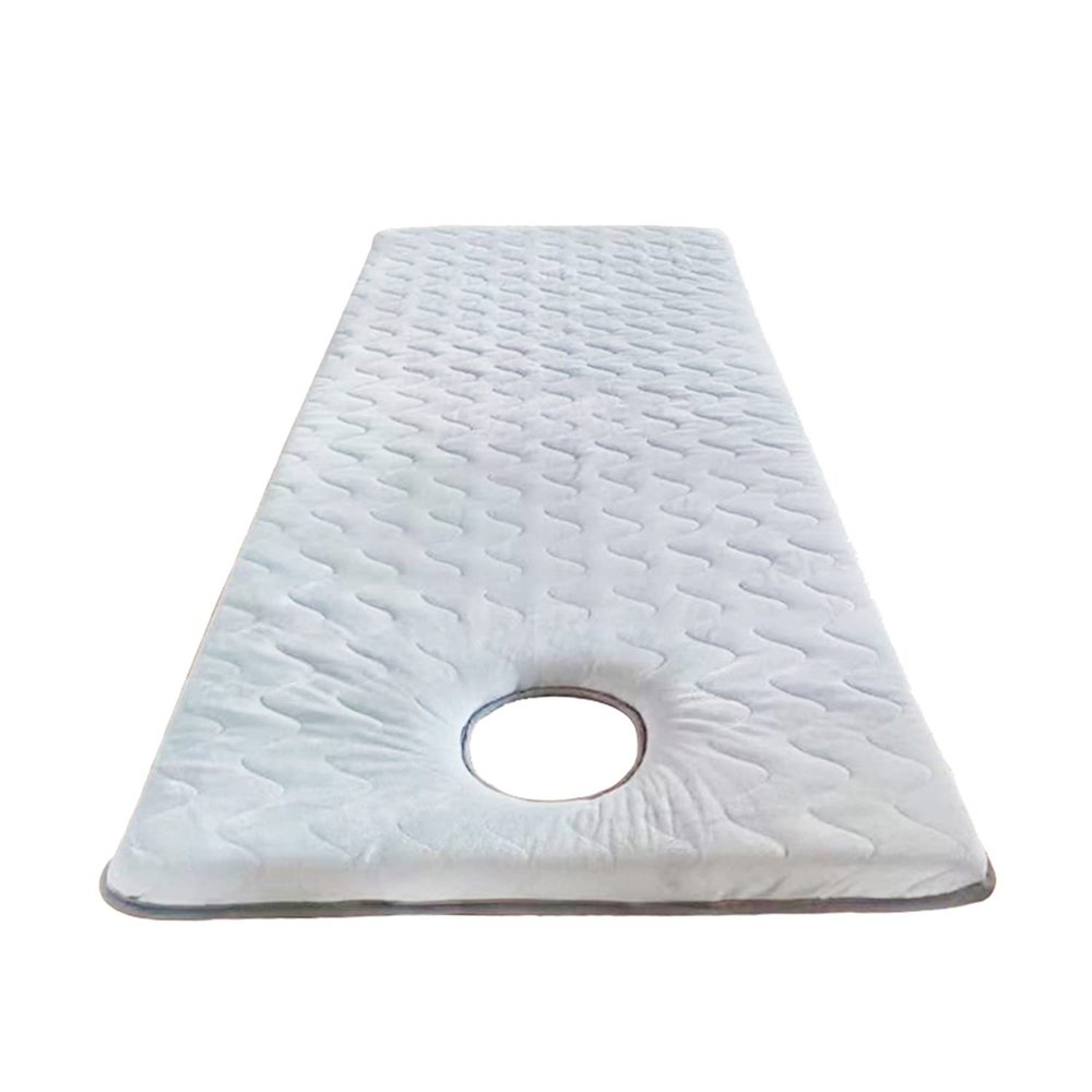 Square/Round/Trapezoidal Head Lash Bed Cushion Memory Foam,Spa Bed Mattress Topper,Plush Pad for Massage Table,with Face Breathing Hole & Elastic Straps,Soft Comfortable,Grey 5cm,S 80x190cm