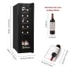 SOOZEE 12 Bottle Wine Cooler with Compressor, LED Display and Soft Interior Lighting (Black) view 2