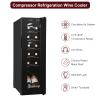 SOOZEE 12 Bottle Wine Cooler with Compressor, LED Display and Soft Interior Lighting (Black) view 3