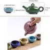 OLOTU Tea Set Colorful Ice Crackle Glaze Porcelain-Chinese Tea Cup Set Kung Fu Small Tea Pot Set with Multi Color 6 Tea Cups view 2