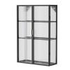 Wall Mounted Home Bathroom Cabinet w/Doors, Punch-Free dustproof Toiletries Metal Hanging Cabinet Cosmetics Perfumes Storage Box, Multi Purpose Storage Cabinet Above The Toilet view 1