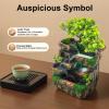 Desk Waterfall Fountain, Water Fountains Indoor Bonsai Desktop Ornament with LED Light, Zen Meditation for Home Office Bedroom Atomizing Humidifier Desk Decoration view 3