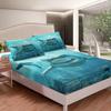 Shark Sheet Set 3D Shark Fish Bed Sheet Set Sea Animal Bedding Set for Kids Boys Teens Girls Ocean Marine Creature Bedroom Decor Sea Underwater World Sheets Queen Size 4Pcs Nautical Blue Flat Sheet view 3