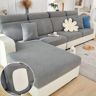 Disayu Sofa Covers Couch Covers for Sofa Pet Friendly Couch Cushion Covers Universal Sofa Covers Washable Stretch Slipcovers for Sectional Sofa (Texture Gray,Extra Large Single Seat Cover)