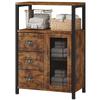 Homeiju Bathroom Floor Storage Cabinet Organizer with 3 Removable Drawers and 1 Door, Industrial Floor Storage Cabinet for Kitchen, Living Room, Bathroom, Home Office view 1