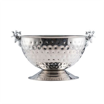 Ice Bucket Champagne Bucket Ice Buckets for Parties, Deer Head Stainless Steel Ice Pails, Large Golden Champagne Basin Bar KTV Ice Wine Bucket High-End Decoration Ice Bucket Beverage Tub (Color : Bra