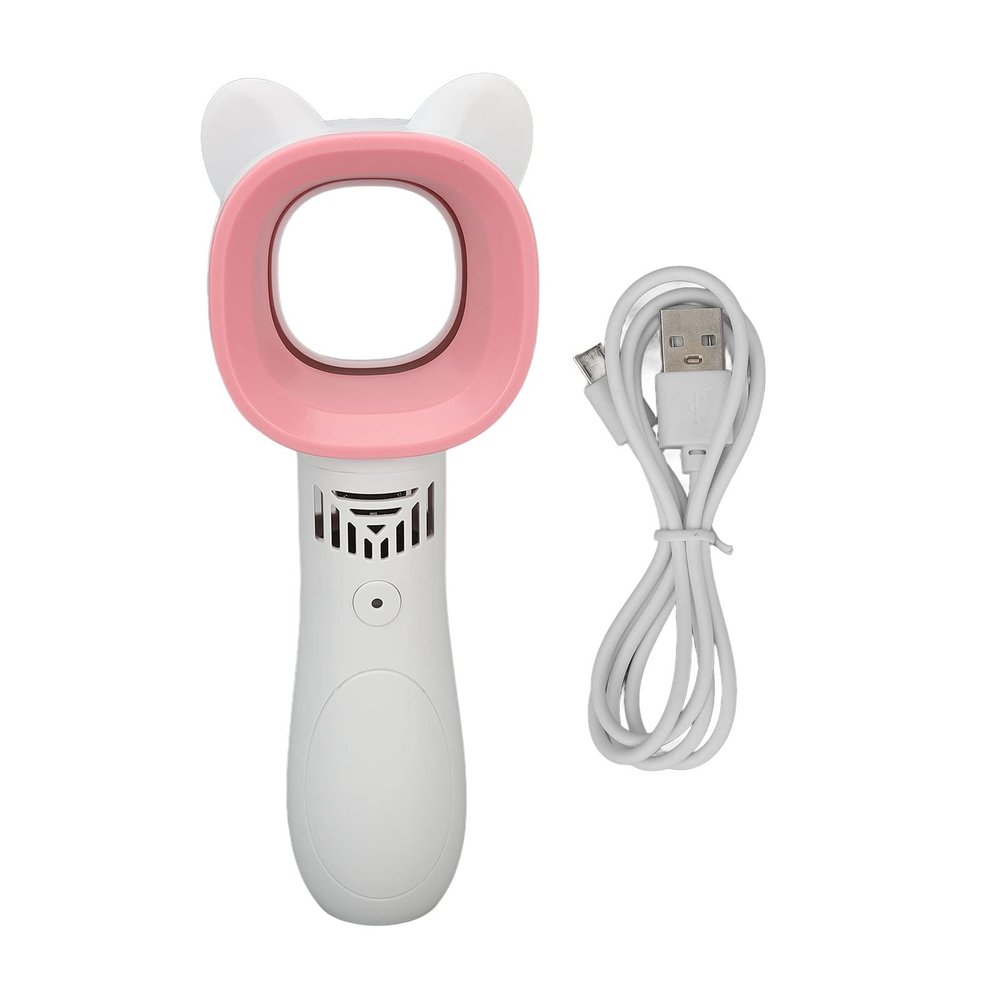 Portable USB Rechargeable Mini Fan Eyelash Fan Dryer Bladeless Handheld Fan for Eyelash Extension Air Conditioning Blower (White)