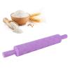 14.4in Long Fondant Rolling Pin, Food Grade Plastic Embossing Roller, Engraved Roller for Cookies Biscuits Pastry Cake Decoration, Dough Rolling Pin with Unique Pattern, Easy to Clean(Grid) view 4