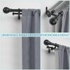 Lwiiom Double Curtain Rods with Aluminum Bouquet Brackets and Round Finials,Matte black Curtain Rods for Windows 28 to 48 inch,1-Inches Front and 5/8 Inches Back Double Window Drapery Rod view 3