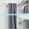 Lwiiom Double Curtain Rods 28-48 inch,1'' Front and 5/8 '' Back Adjustable Heavy Duty Decorative Drapery Rod with Aluminum Bouquet Brackets and Round Finials,Matte White view 3