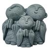 livelyfish Japanese Buddha Bosatsu Feng Shui Praying Monk Statue Sandstone Happy/Smiling Miniature Figurine Ornament for Fish Tank Aquarium Home Garden Decoration (14) view 1