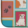 Caroline's Treasures MLM1100DDM Lots of Piebald English Bulldog Dish Drying Mat Absorbent Dish Drying Mat Pad for Kitchen Counter Dish Drainer Mat for Countertop, 14 x 21", Multicolor view 4