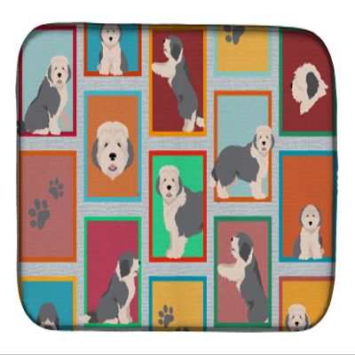 Caroline's Treasures MLM1120DDM Lots of Old English Sheepdog Dish Drying Mat Absorbent Dish Drying Mat Pad for Kitchen Counter Dish Drainer Mat for Countertop, 14 x 21", Multicolor