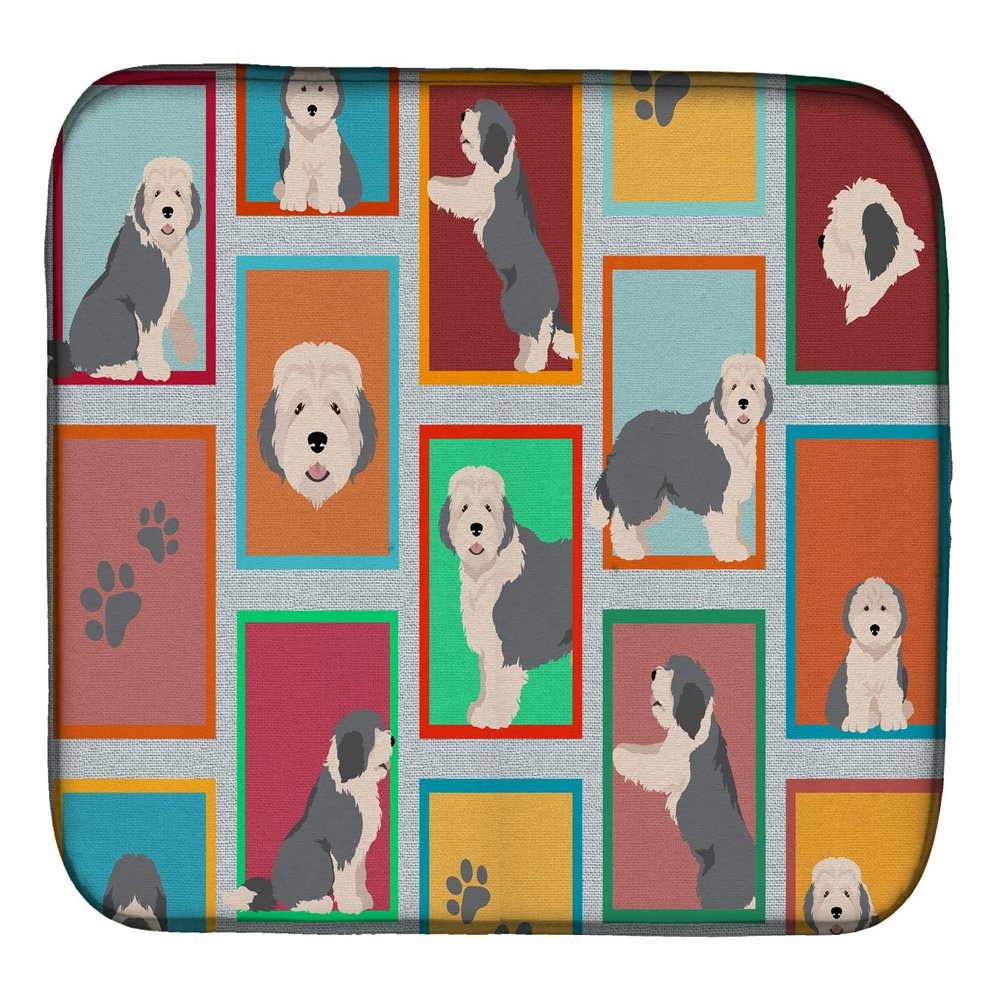 Caroline's Treasures MLM1120DDM Lots of Old English Sheepdog Dish Drying Mat Absorbent Dish Drying Mat Pad for Kitchen Counter Dish Drainer Mat for Countertop, 14 x 21", Multicolor