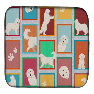 Caroline's Treasures MLM1122DDM Lots of Great Pyrenees Dish Drying Mat Absorbent Dish Drying Mat Pad for Kitchen Counter Dish Drainer Mat for Countertop, 14 x 21", Multicolor