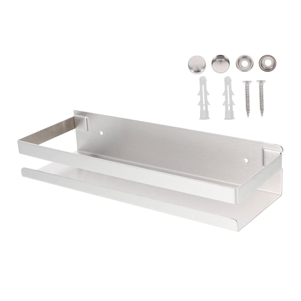 Angoily Nail Punch Storage Rack Stainless Steel Spice Rack for Kitchen Bathroom Versatile Organizer for Condiments Easy Installation Space-saving