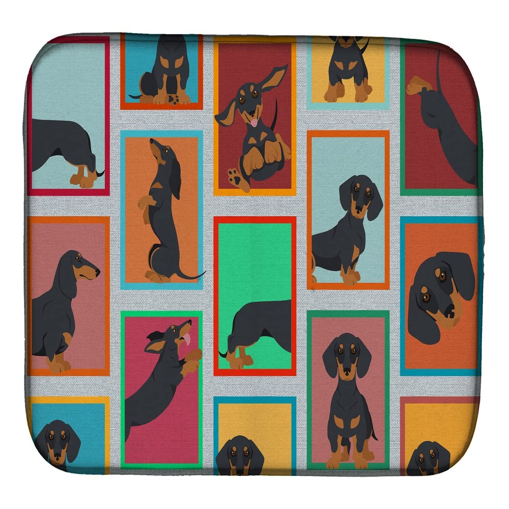 Caroline's Treasures MLM1125DDM Lots of Black and Tan Dachshund Dish Drying Mat Absorbent Dish Drying Mat Pad for Kitchen Counter Dish Drainer Mat for Countertop, 14 x 21", Multicolor