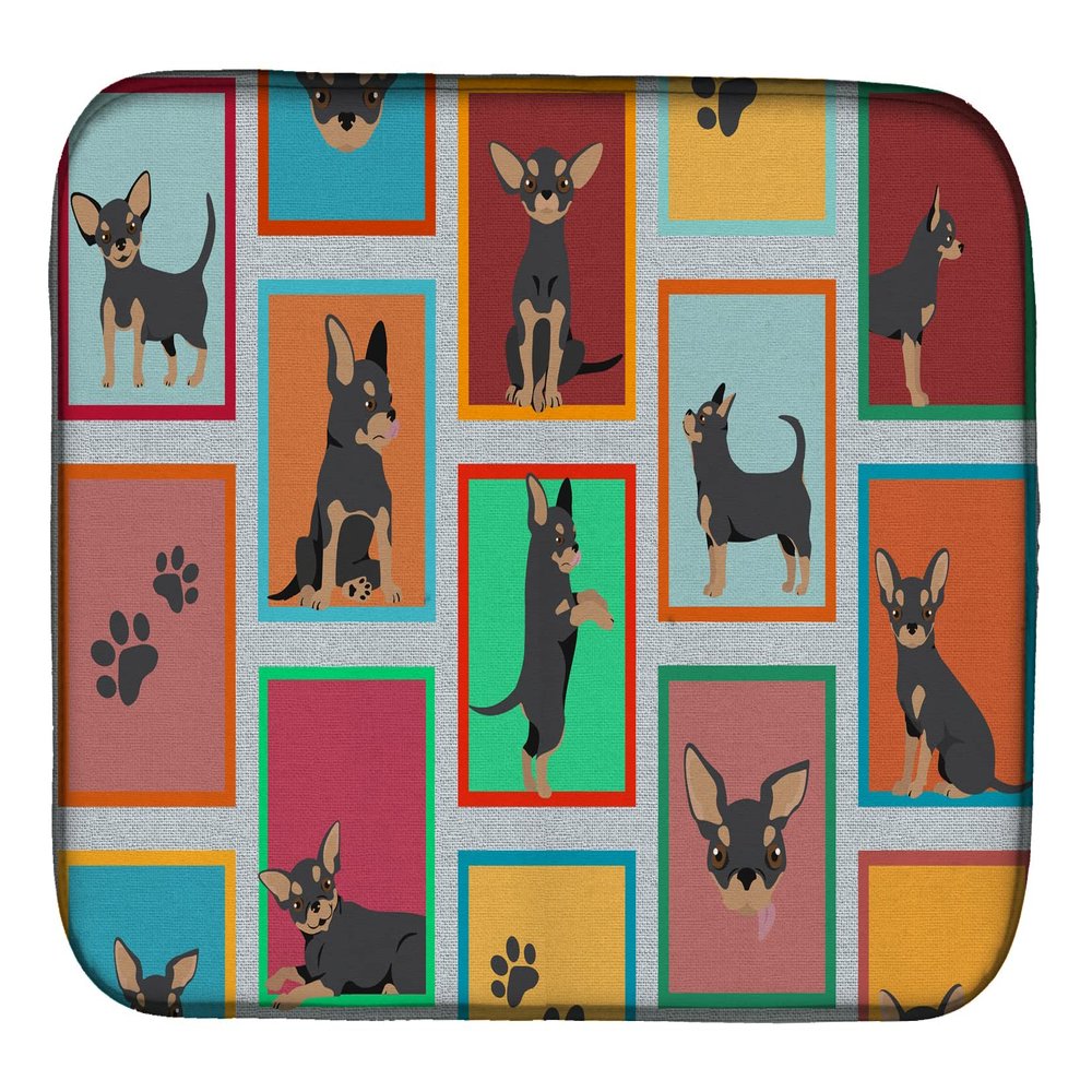 Caroline's Treasures MLM1153DDM Lots of Black and Tan Chihuahua Dish Drying Mat Absorbent Dish Drying Mat Pad for Kitchen Counter Dish Drainer Mat for Countertop, 14 x 21", Multicolor