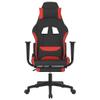vidaXL Massage Gaming Chair with Footrest Black and Red Polyester Adjustable Armrests Comfortable Swivel Recline for Office Computer Racing Desk Armchair Recliner view 4