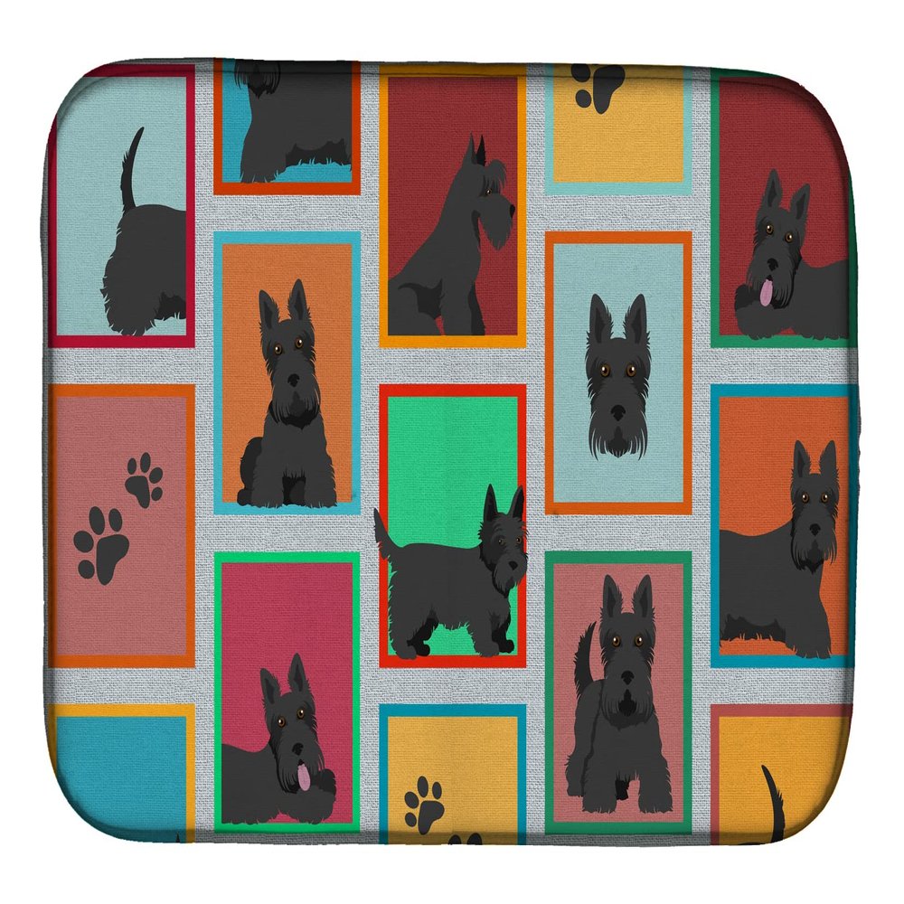 Caroline's Treasures MLM1109DDM Lots of Scottish Terrier Dish Drying Mat Absorbent Dish Drying Mat Pad for Kitchen Counter Dish Drainer Mat for Countertop, 14 x 21", Multicolor