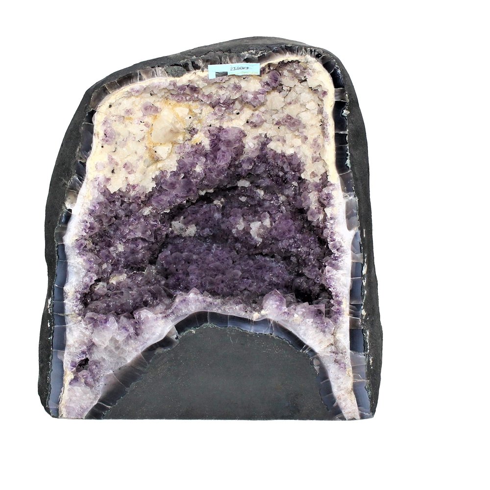 DMS Store Amethyst Crystal Geode Stone from Brazil R.0278 (Dimensions: 14" x 12" x 9", 52.36 lbs.)