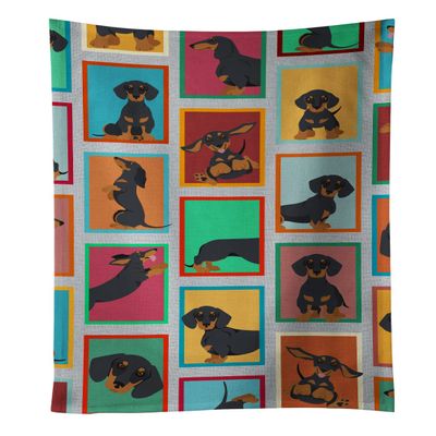 Caroline's Treasures MLM1125KTWL Lots of Black and Tan Dachshund Kitchen Towel Dish Cloths Guest Hand Towel Decorative Bathroom Towel for Face,Tea, Dishcloth, Kitchen and Bath