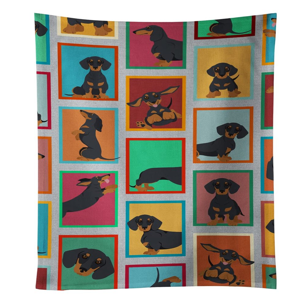 Caroline's Treasures MLM1125KTWL Lots of Black and Tan Dachshund Kitchen Towel Dish Cloths Guest Hand Towel Decorative Bathroom Towel for Face,Tea, Dishcloth, Kitchen and Bath
