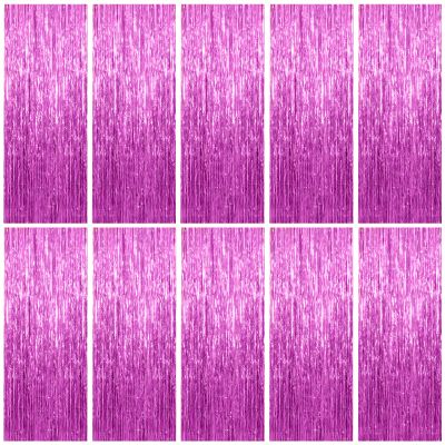 10 Pack Foil Curtain Backdrop Metallic Tinsel Foil Fringe Curtains Photo Booth Props for Birthday Wedding Engagement Baby Shower Bachelorette Christmas Holiday Celebration Party Decorations