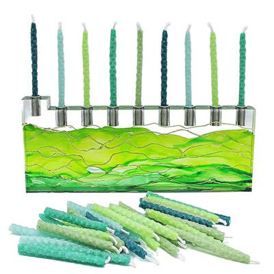Modern Menorah with Candles - AM-012