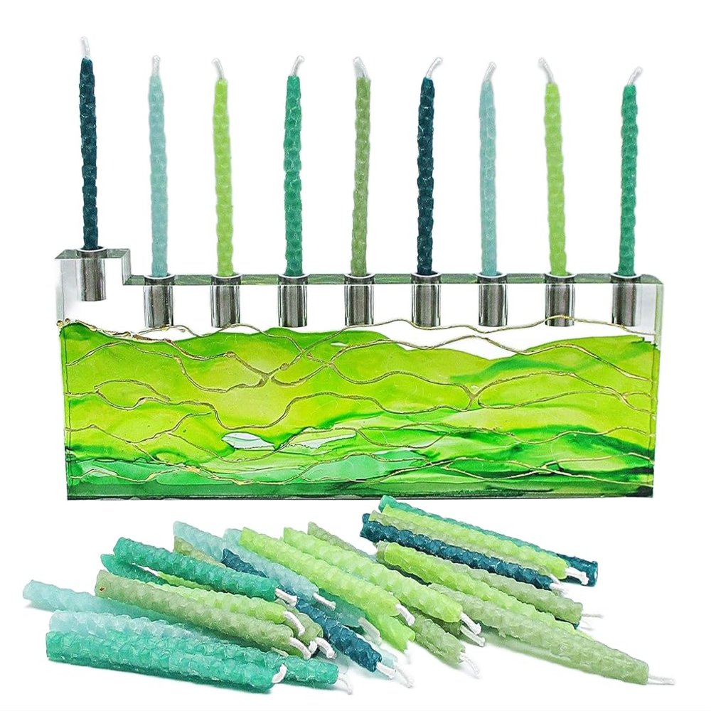 Modern Menorah with Candles - AM-012