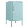 Aiasuit Single Door Lockable Metal End Table with Storage Cabinet, 2-Tier Children's Nightstand with Adjustable Shelf, Easy Assembly Side Table for Home, Office, Entryway & Hallway Blue view 1