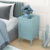 Aiasuit Single Door Lockable Metal End Table with Storage Cabinet, 2-Tier Children's Nightstand with Adjustable Shelf, Easy Assembly Side Table for Home, Office, Entryway & Hallway Blue view 3