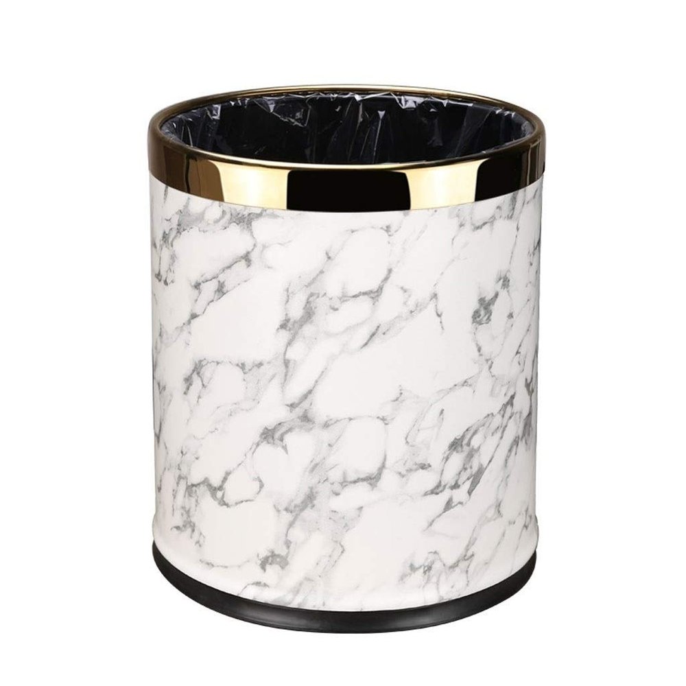 Garbage Can Simple Creative Stainless Steel Round Double Trash Can Office Household Bathroom Toilet Living Room Kitchen Trash Can Garbage Box Wastepaper Basket