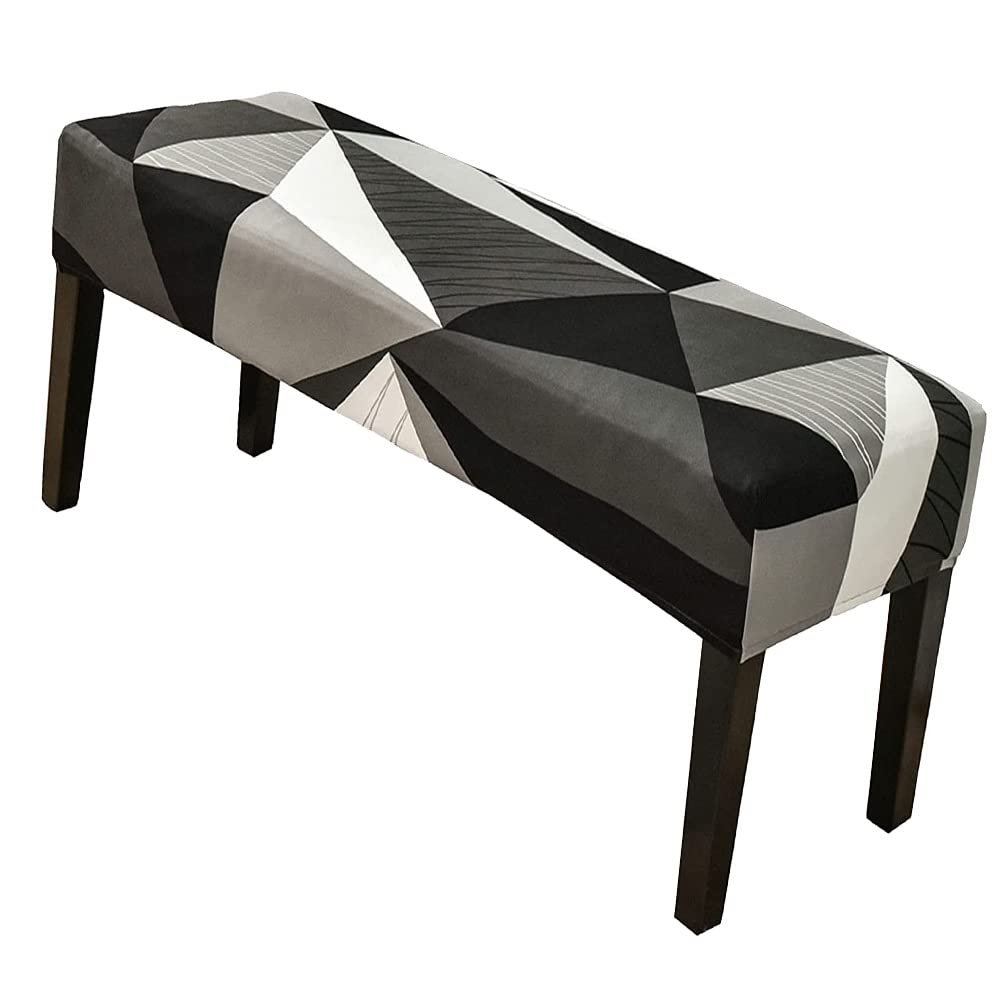 ALABOW High Stretch Ottoman Cover with Elastic Bottom, Soft Slipcover Jacquard Fabric Small Checks Rectangle Storage Stool Cover Furniture Covers (Color : #69)