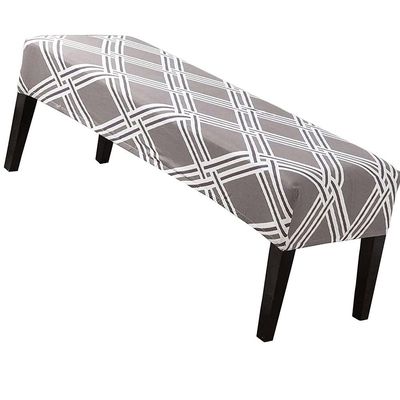 ALABOW High Stretch Ottoman Cover with Elastic Bottom, Soft Slipcover Jacquard Fabric Small Checks Rectangle Storage Stool Cover Furniture Covers (Color : #30)