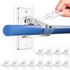Antimbee 12-Pack No Drill Needed Curtain Rod Brackets, Self Adhesive Rod Holders, Multipurpose Nail Free Stick on Curtain Rod Hooks, Curtain Hangers for Dorm, Bathroom, Bedroom, Livingroom Decor view 1