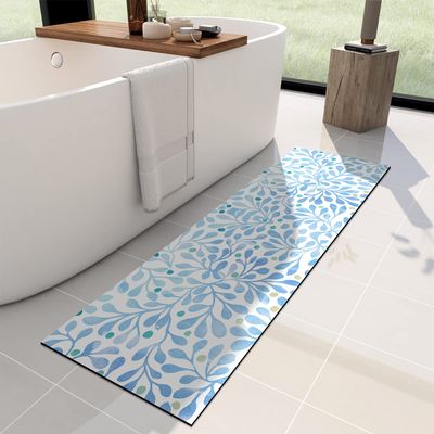 YIHOUSE Thin Bath Mat Super Absorbent Quick Dry Thin Bathroom Rugs Fit Under Door, Non Slip Rubber Backed Mat Washable Bathroom Floor Mats for Shower Room, Sink -17 x 59