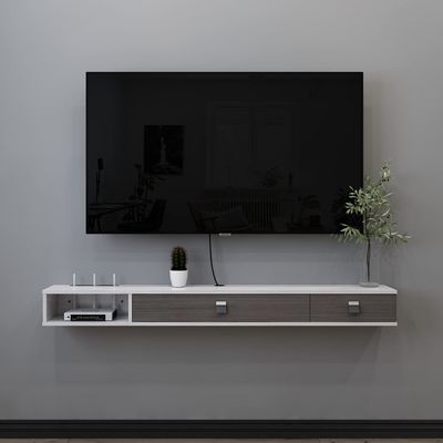 IBOWZ Floating TV Stand Cabinet Wall Mounted Floating Tv Unit,Floating Tv Stand Media Console Entertainment Gaming Storage Tv Shelf Cabinet Unit with 2 Doors Home Officeniture