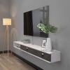 IBOWZ Floating TV Stand Cabinet Wall Mounted Floating Tv Unit,Floating Tv Stand Media Console Entertainment Gaming Storage Tv Shelf Cabinet Unit with 2 Doors Home Officeniture view 2