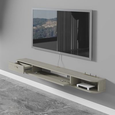 IBOWZ Floating TV Stand Cabinet Floating Tv Stand Cabinet,Drawer Type Wood Wall Mounted Tv Shelf with Wire Hole,for Living Room Hotel
