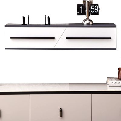 IBOWZ Floating TV Stand Cabinet Wall Mounted Tv Unit Floating Tv Stand,Multimedia Set-Top Box Storage Shelf,Tv Wall Mount Entertainment Unit for Living Room Bedroom